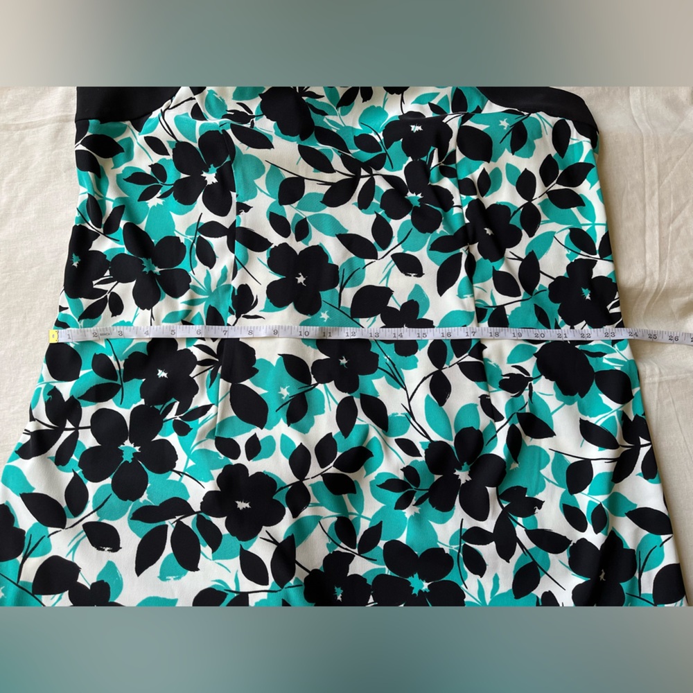 Jessica Howard Dress - Floral Print - Teal, Black and White - size 18W - Picture 11 of 15